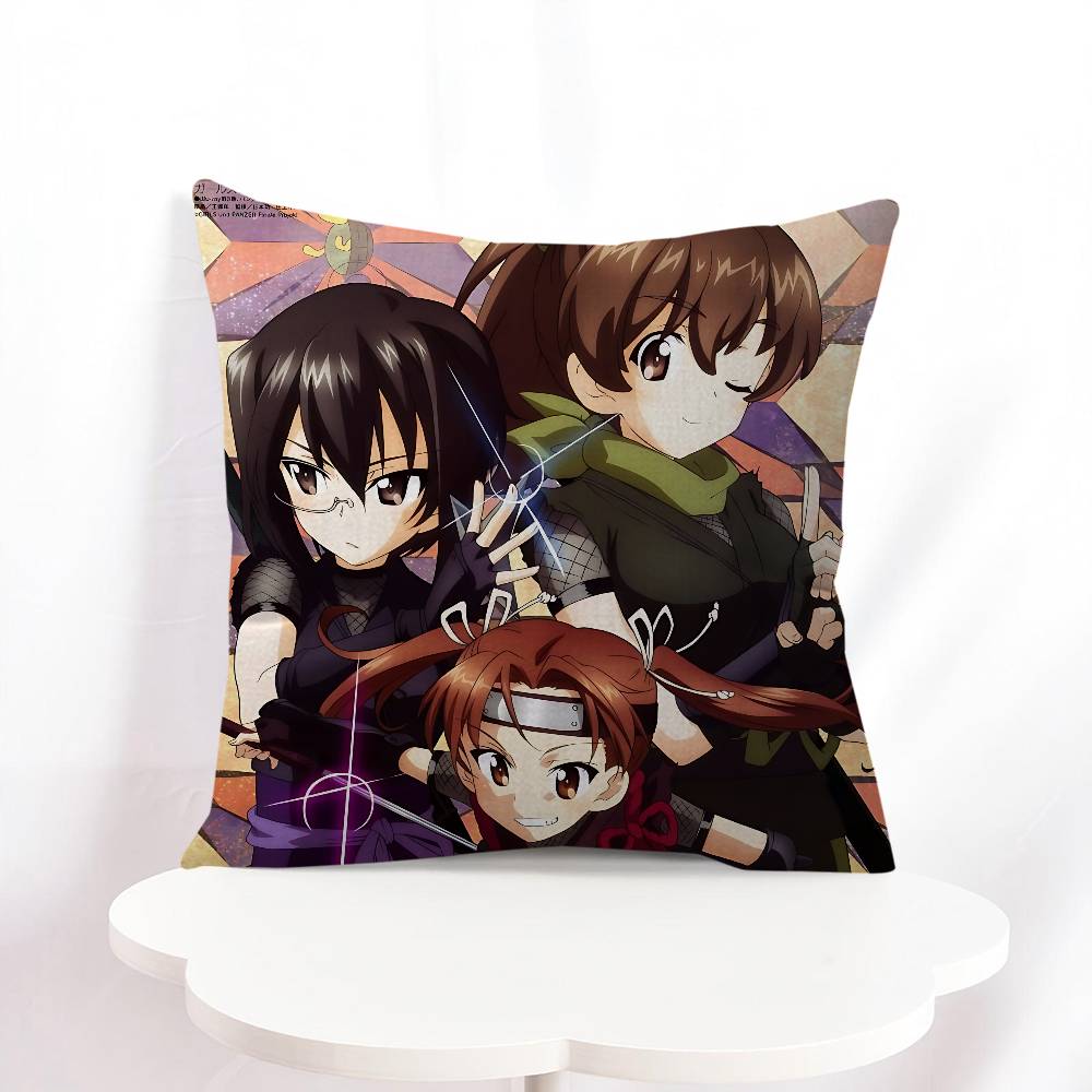 Girls Und Panzer Das Finale Omslag Med Kort Plyschtryck För Vardagsrum Soffdekoration Kuddfodral Örngott