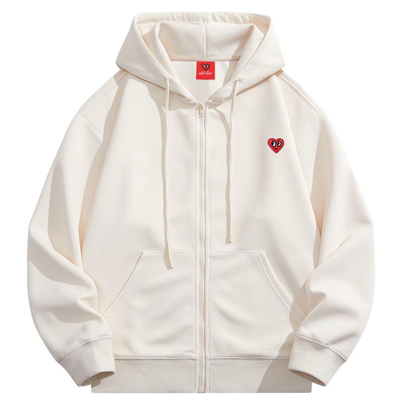 

Charles Peach Heart Unisex Zipper Hoodie S