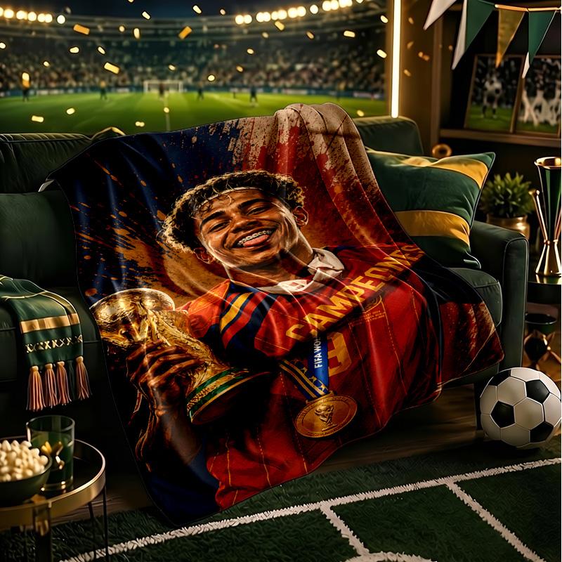 Football Spirit Ya-mal Coperta Leggera Ideale Coperta da Letto Perfetta per Viaggi, Campeggio, Soggiorni, Uffici, Divani, Regalo di Natale per Fan