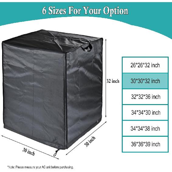 Central Air Conditioner Covers for Outside Units, 600D Heavy Duty Waterproof Snowproof & Windproof, Large AC Unit Covers Outdoor for Winter,Square AC