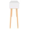 VidaXL Table console Blanc 105x30x75 cm Bois massif pin -rotin naturel 345627