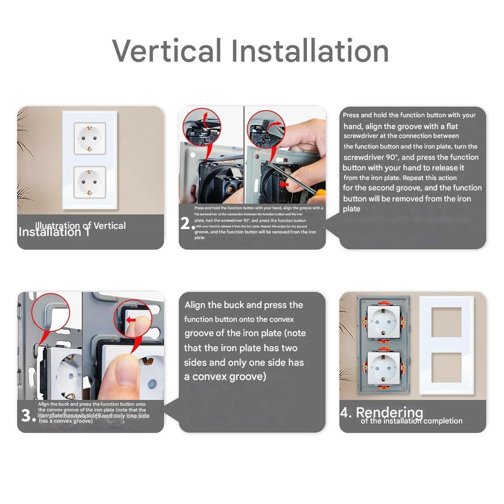 Złoty Panel Ze Szkła Hartowanego Okrągłe Rosyjskie Gniazdko Ścienne 16A – Ukryty Design