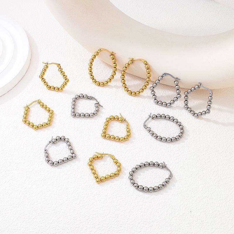 Gold Plated Geometric Titanium Steel Earrings for Women: Simple & Versatile Hot-Selling Accessories