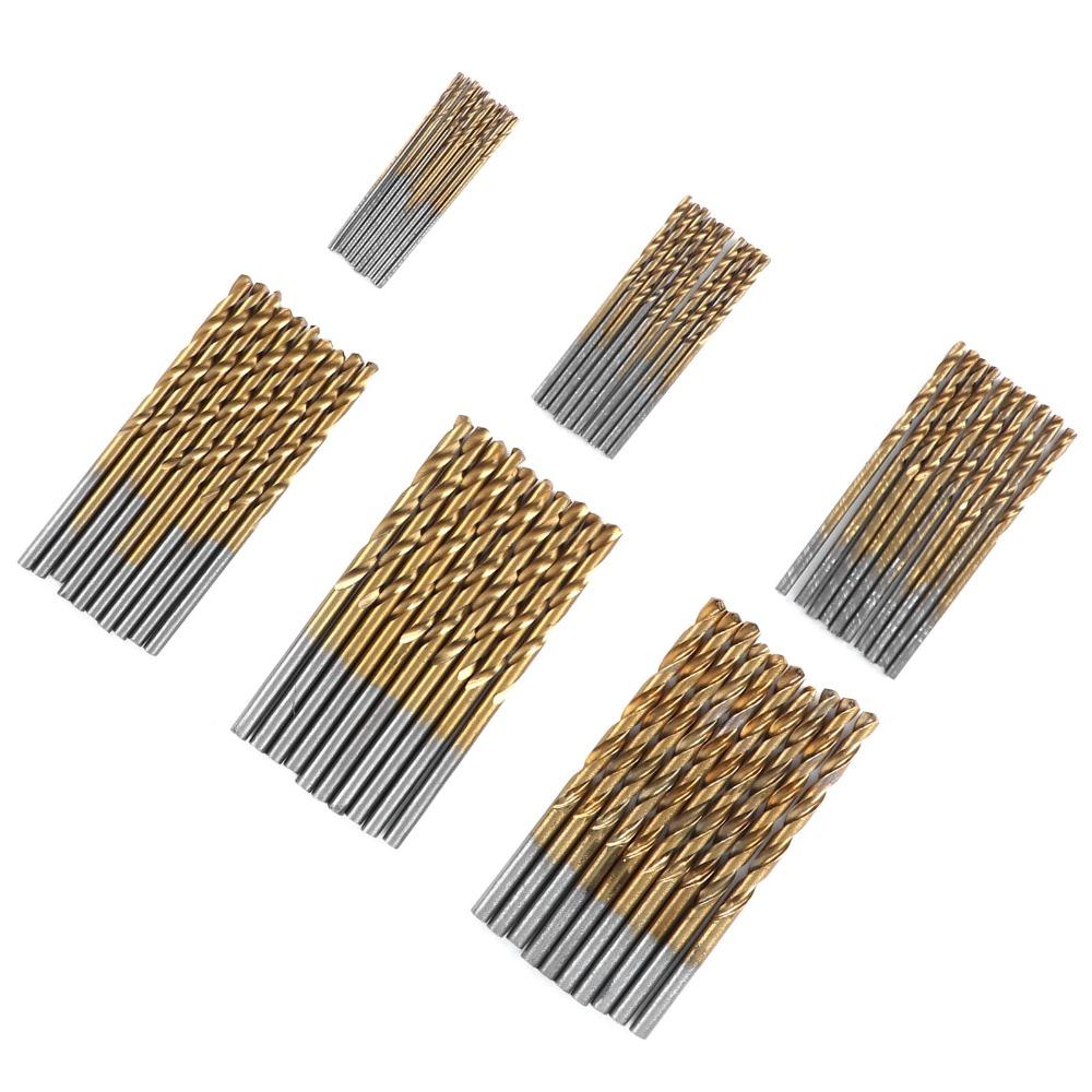 60PCS Bearing Steel Twist Drill Bits 135° Split Point Micro Drill Bits Drilling Tools Wood Drilling