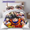 Son Goku Pattern Bedding,Quilt Set Quilt Cover Pillowcase Home Birthday Gift (1 * Duvet Cover + 2 * Pillowcase, Without Core)