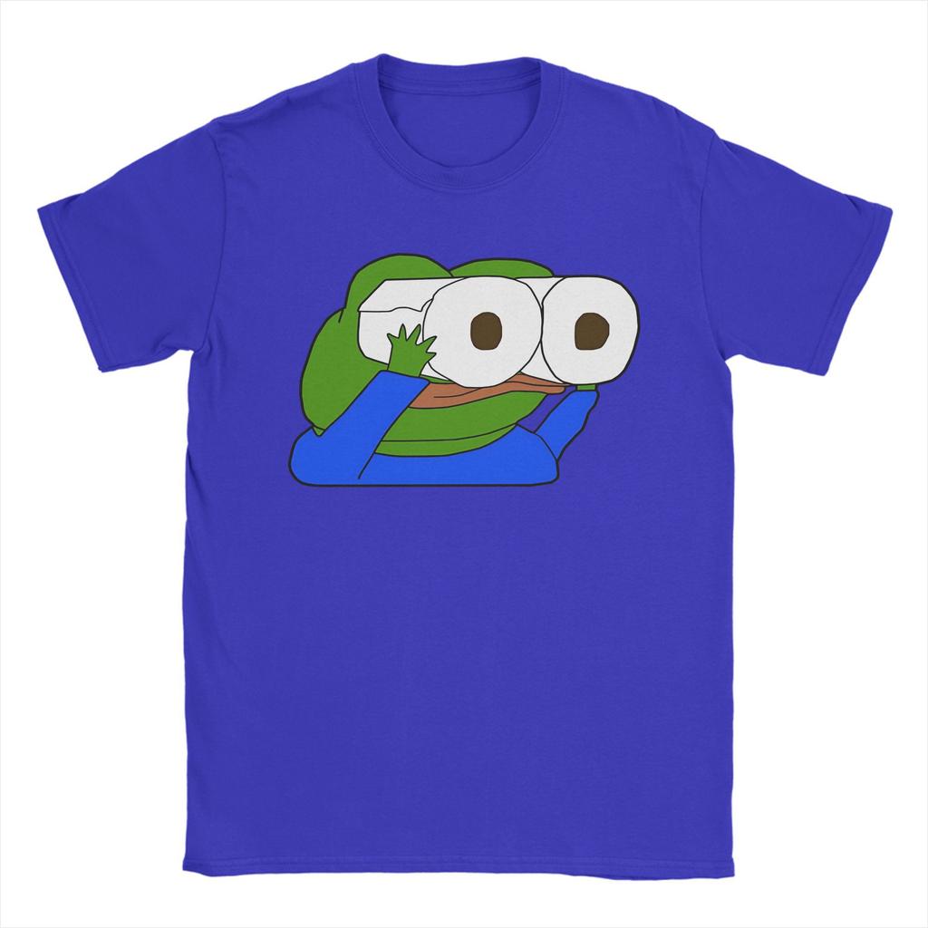 Pepes Toilet Paper Roll Binoculars Printed T Shirt Men Women Funny Meme Pure Cotton Tee Shirt Clothing