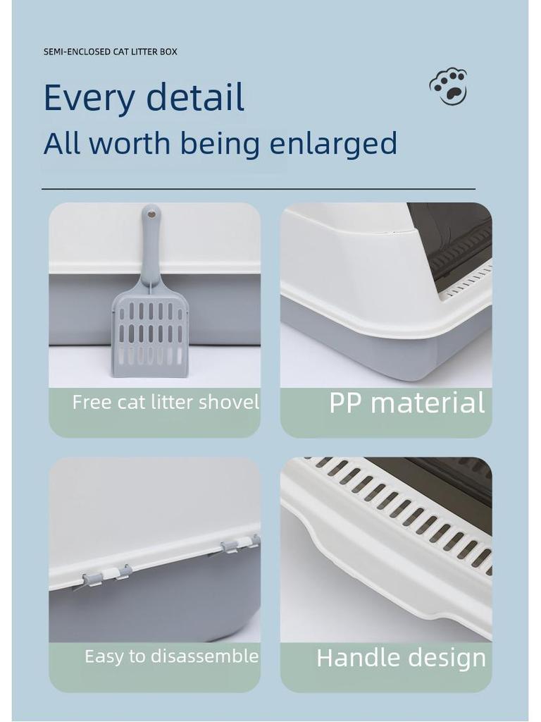 Große geschlossene Anti-Spritz-Deodorierende Katzentoilette