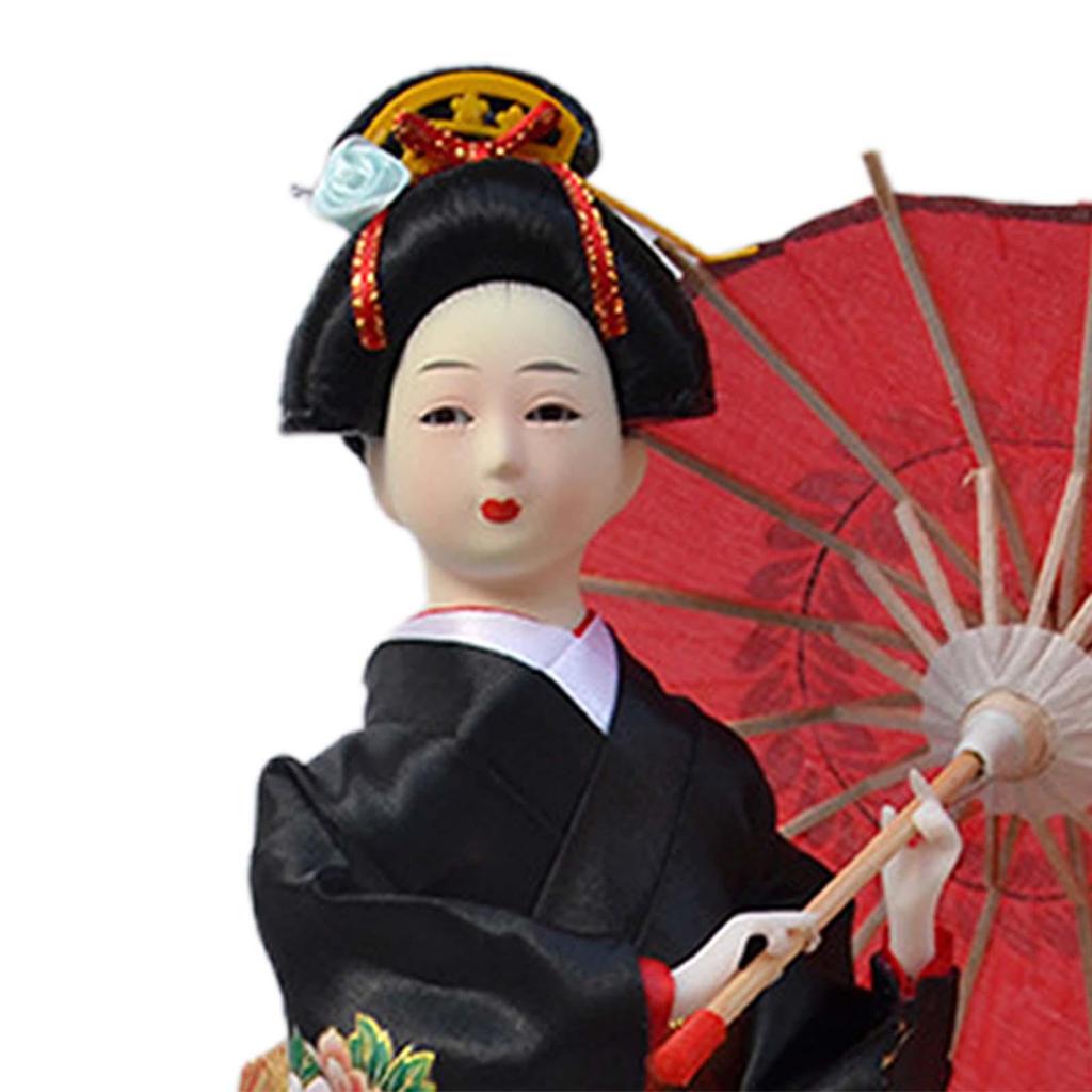 Japanese Geisha 12 inch Collectible Figurine Oriental Ancient Kabuki Folk for Home Office Tabletop Shelf Decoration Kids Gift
