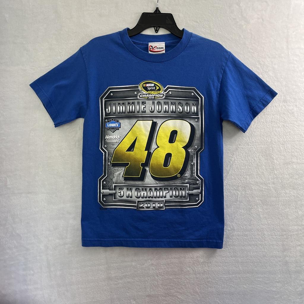 Nascar Chase Authentics T Shirt Juniors Small Jimmie Johnson 48 Blue Short Sleev