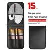 Foreign Trade Nylon Painting Brush Set - 10 Pieces, Red & Blue Handles, Flat Gouache & Oil Brushes