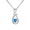 Birthstone Accent Infinity Heart Necklace Zircon Inlay Fashion Necklace  Birthday Anniversary Gift