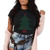 Fashionable Christmas Tree Printed Tshirt with Casual Short Sleeves Suitable for Daily Wear In All Seasons  Womens Tshirt