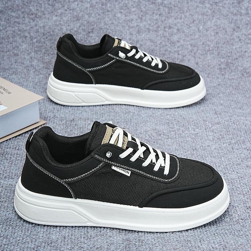 New Men's Board Shoes Spring and Summer Fly-woven Elastic Lazy Shoes Foot Cover Black Sports Casual Low-top Flat Shoes Men