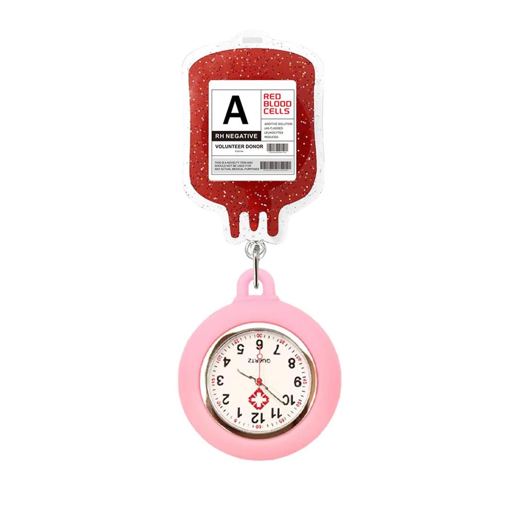 Uhr-Abzeichenhalter, Kreatives medizinisches Thema IV-Beutel Blutgruppendesign Lustiger einziehbarer Ausweishalter mit Lanyard für medizinisches Personal