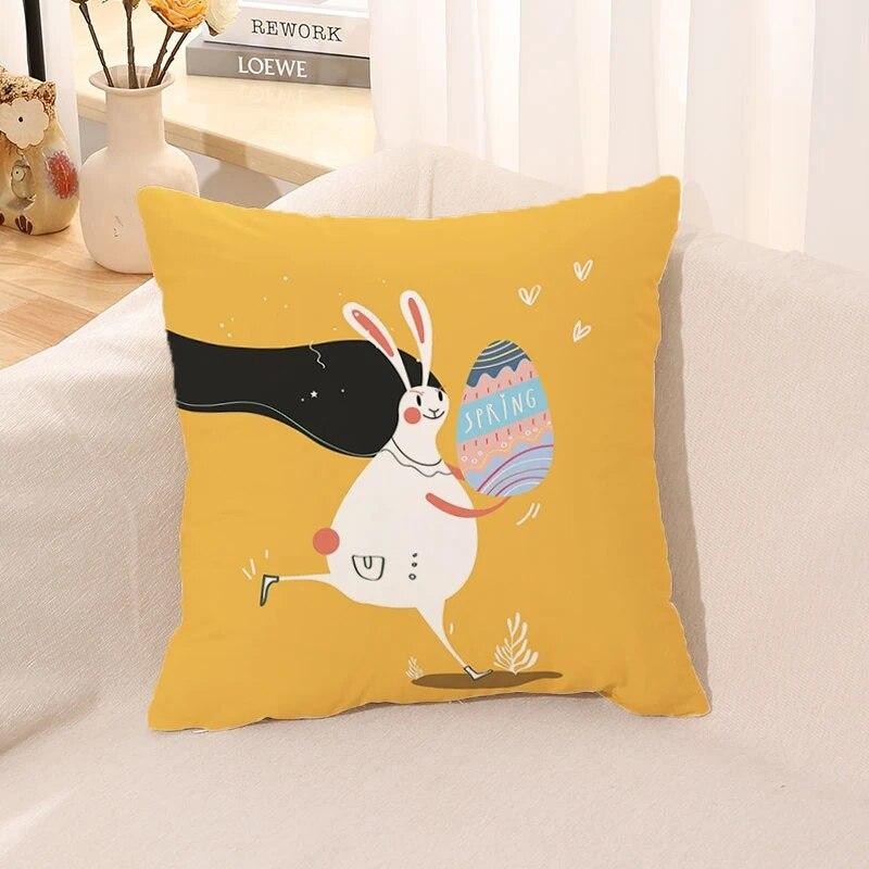 Easter Bunny Pillowcase Cushion Home Decor Office Bed Pillow Car Gift Decoration  Cover