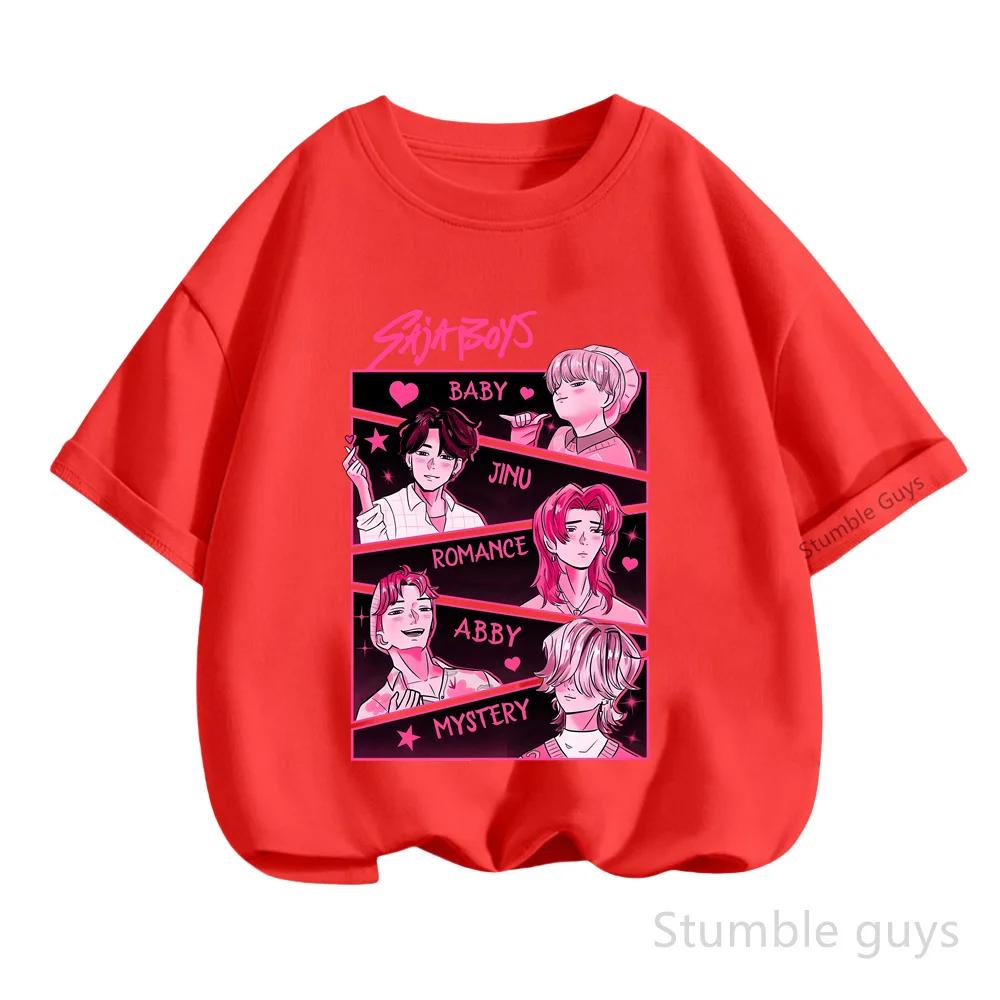 Kpop Lovci démonů Tričko Dětské Anime Oblečení Krátký rukáv Ležérní Móda Léto Chlapci Dívky