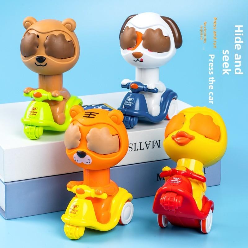 Cartoon Bär Hund Tiger Ente Verstecken Katze Design Kinderspielzeugauto Für Kinder Geschenk Und Entwicklungsspiel