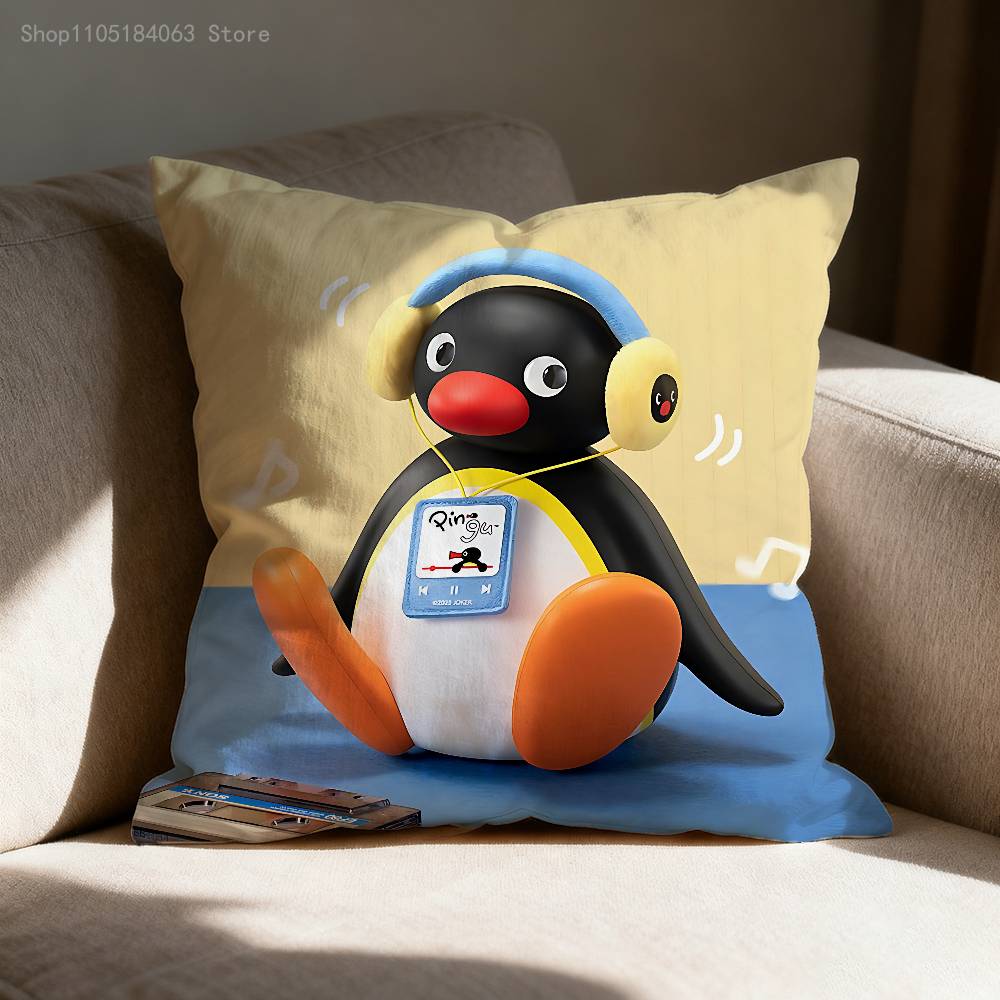 P-Pingu Pillowcases Bedroom Living Room Sofa Home Decor Polyester Cushion Cover with Zipper