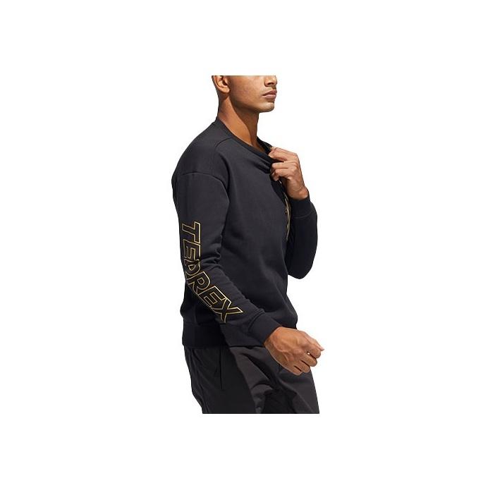 Adidas Spring Festival Themed Print Sports Pullover Sweatshirt Men Tops Black HE7322