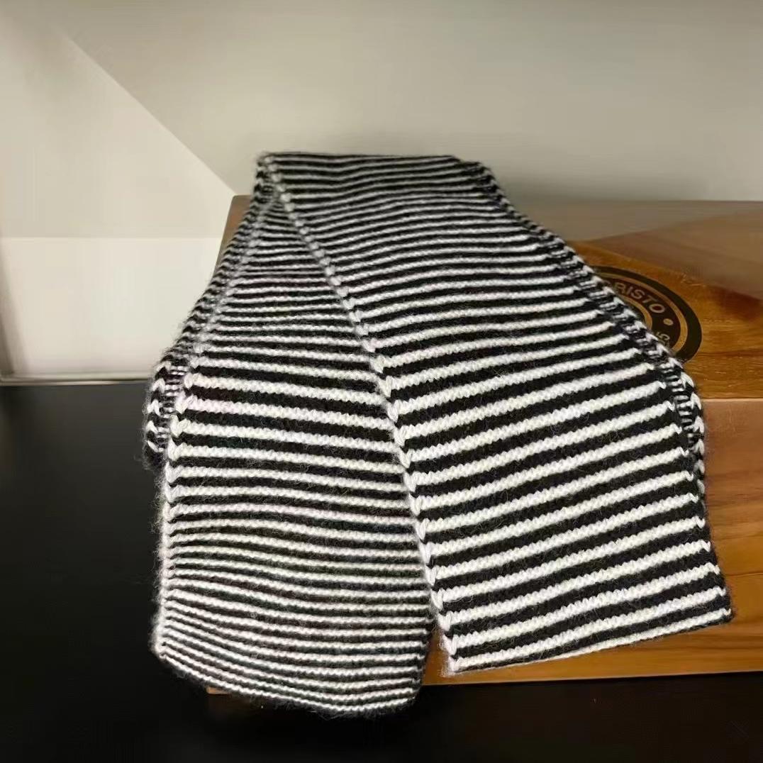 

«[Junjun] Женский шерстяной шарф в полоску с цветными блоками — осень и зима, узкий маленький дизайн»