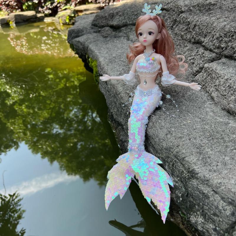 Diamond Tail Mermaid Princess Children Girls Birthday Gift Toy Doll Doll Aquarium Doll
