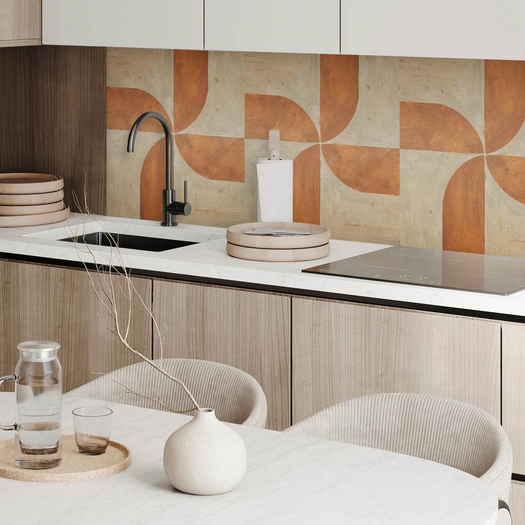 Self-Adhesive Vinyl Tile Pack Geometry with Arches 4X50X50 Cm