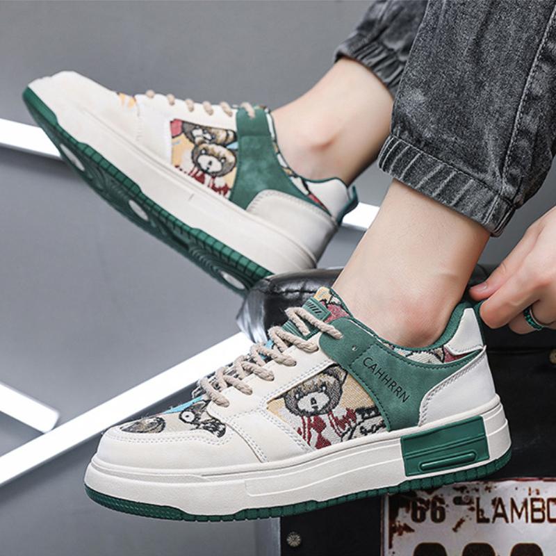 Men Shoes Spring Fashion Vulcanized Shoes Lace-up Platform Sneakers Luxury Designer Tennis Shoes Graffiti Casual Shoes for Men