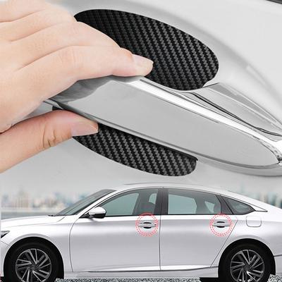 4Pcs Car Handle Protection Film Waterproof Universal Invisible Car Carbon Fiber Door Handle Sticker Scratches Resistant