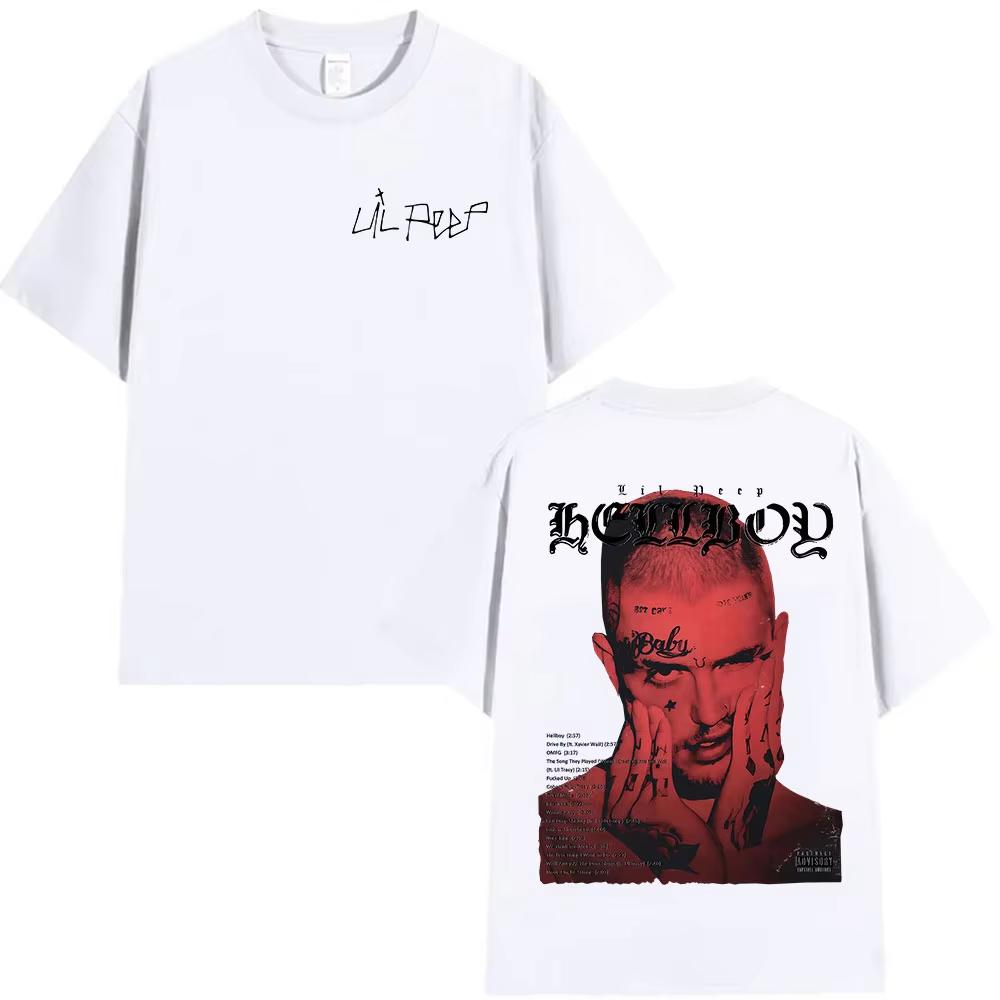 Rapper Lil Peep Album Graphic T Shirt Men's Vintage Style Clothing T-shirts Man Casual Cotton Short Sleeve T-shirts