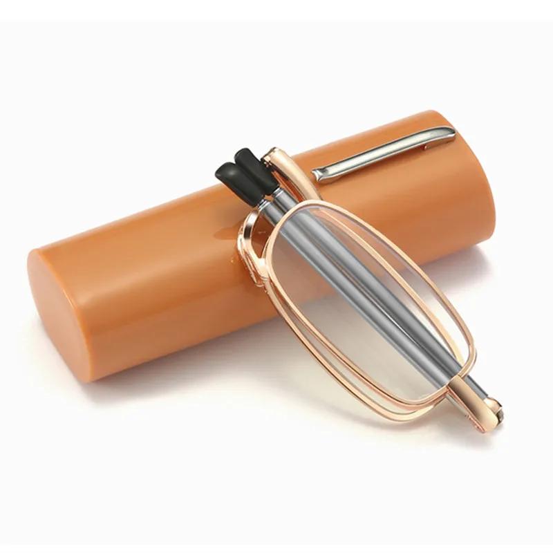 +1,0 bis +4,0 Blaulichtfilter Faltbrille Unisex Quadratischer Metallrahmen Lesebrille für Alterssichtigkeit Mit Box
