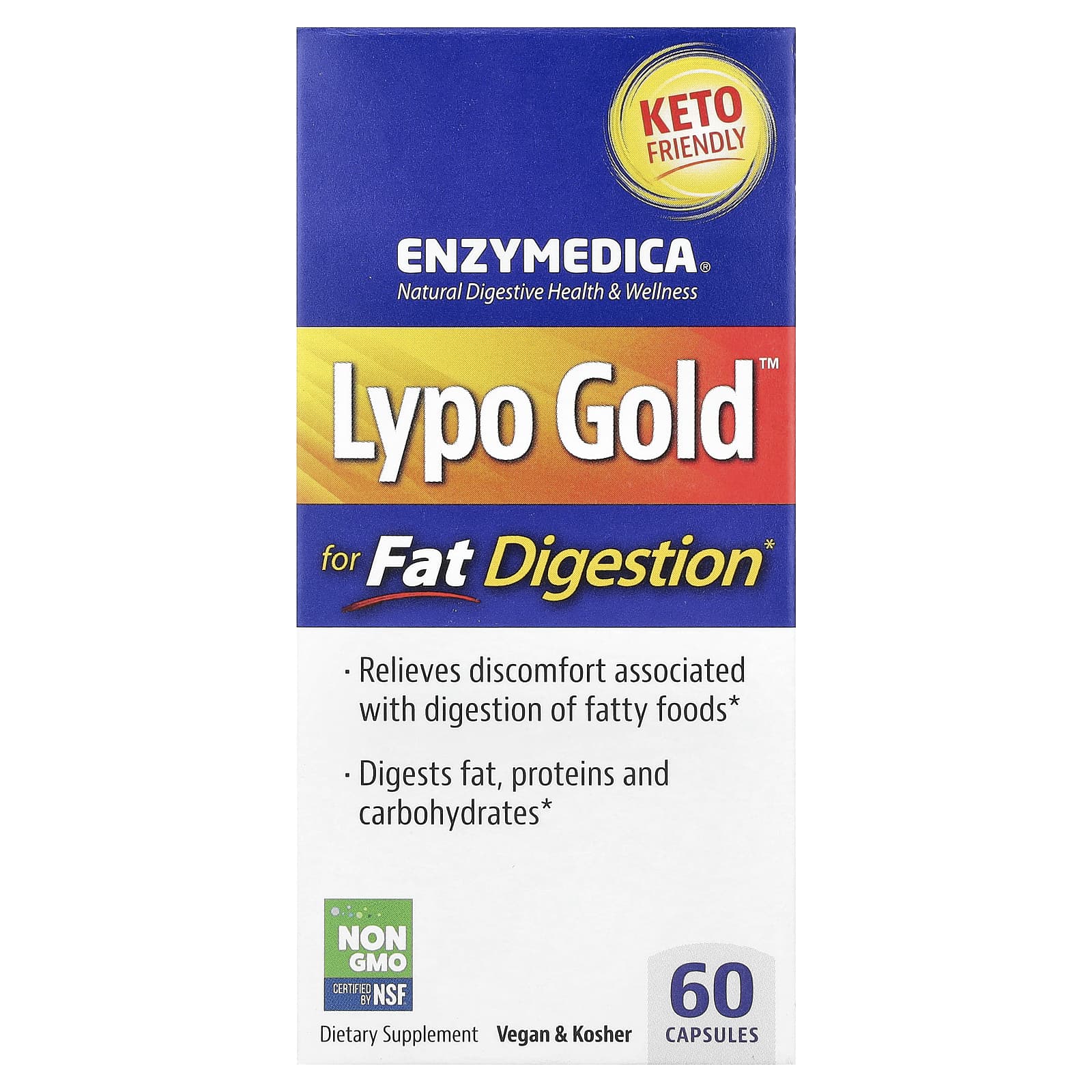 

Enzymedica, Lypo Gold™, для травлення жиру, 60 капсул