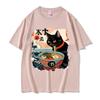 Anime RaUnisex Cat Funny Meme T Shirt Vintage Japanese Kawaii Noodle Cats Graphic T Shirts Unisex Women Fashion Casual Cotton Tshirts