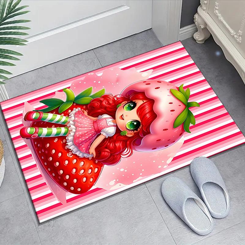 1pc Strawberry Princess6 Design Area Rug - Non-Slip, Soft & Cozy Floor Mat for Living Room, Bedroom, Office - Indoor/Outdoor Decorative Carpet