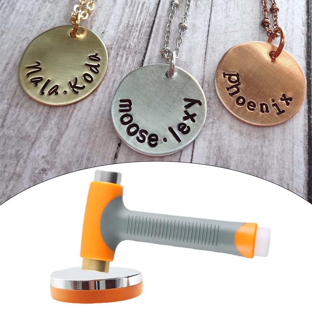 Professional Metal Block with Rubber Base Jewelry Stamping and Metalworking Hammer Hammering Plate Jewelry Tool