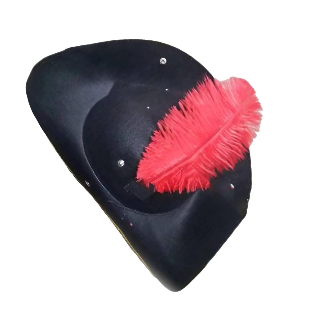 Lightweight Pirate Hat Colonial Tricorn Hat with Feather Decors Carnivals Pirate Hat Cosplay Party Cute Hat for Adult