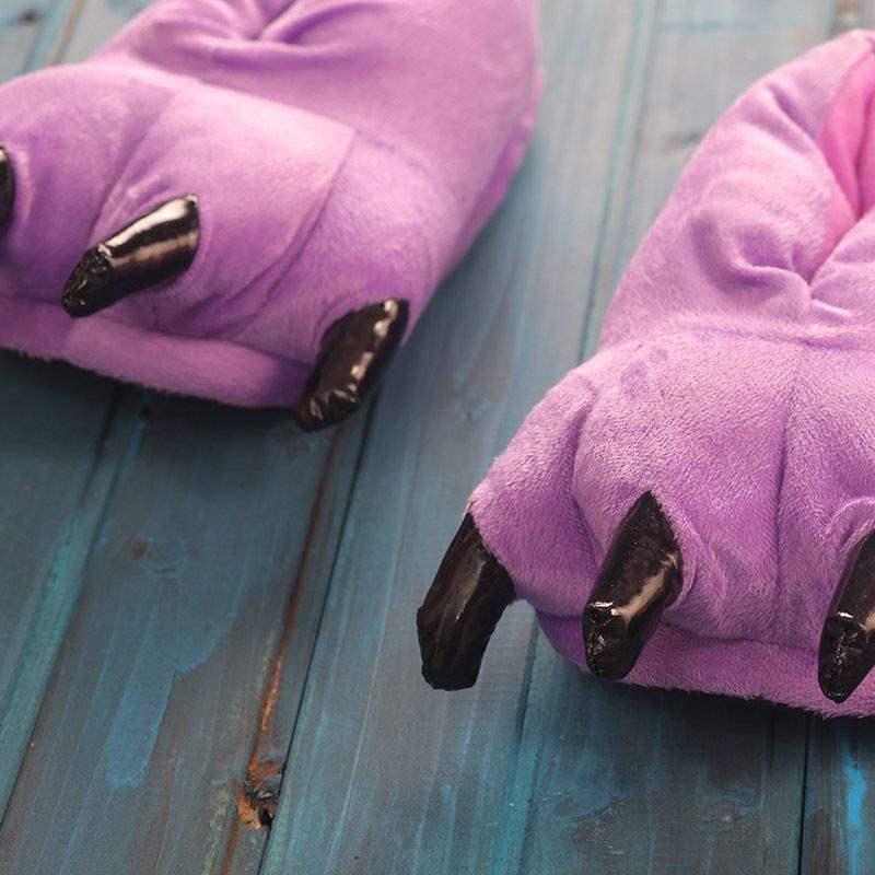 Dinosaur Claw Plush Slippers - Cozy Indoor Cotton for Couples