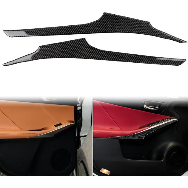 Schutzaufkleber Seitenverkleidung Mittelkonsole 2 Stück Premium-Aufkleber Echte Kohlefaser-Zubehör Kompatibel mit Lexus IS250 2014 2015/IS200t