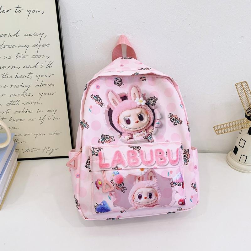

Small Cartoon Bunny Girl Student Backpack With Breathable Oxford Fabric For Daily Use рожевий