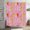 Bright Happy Bubble Bath Shower Curtain Waterproof Fabric Decorative Bathroom Accessories Set for Children's Room Pink