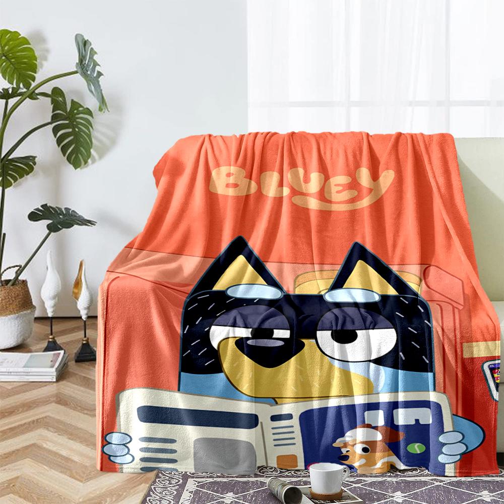 Manta Impresa con Tema de Bluey - Perfecta para Sofá, Cama, Viajes y Uso al Aire Libre | Lavable a Máquina, Acogedora y Duradera.
