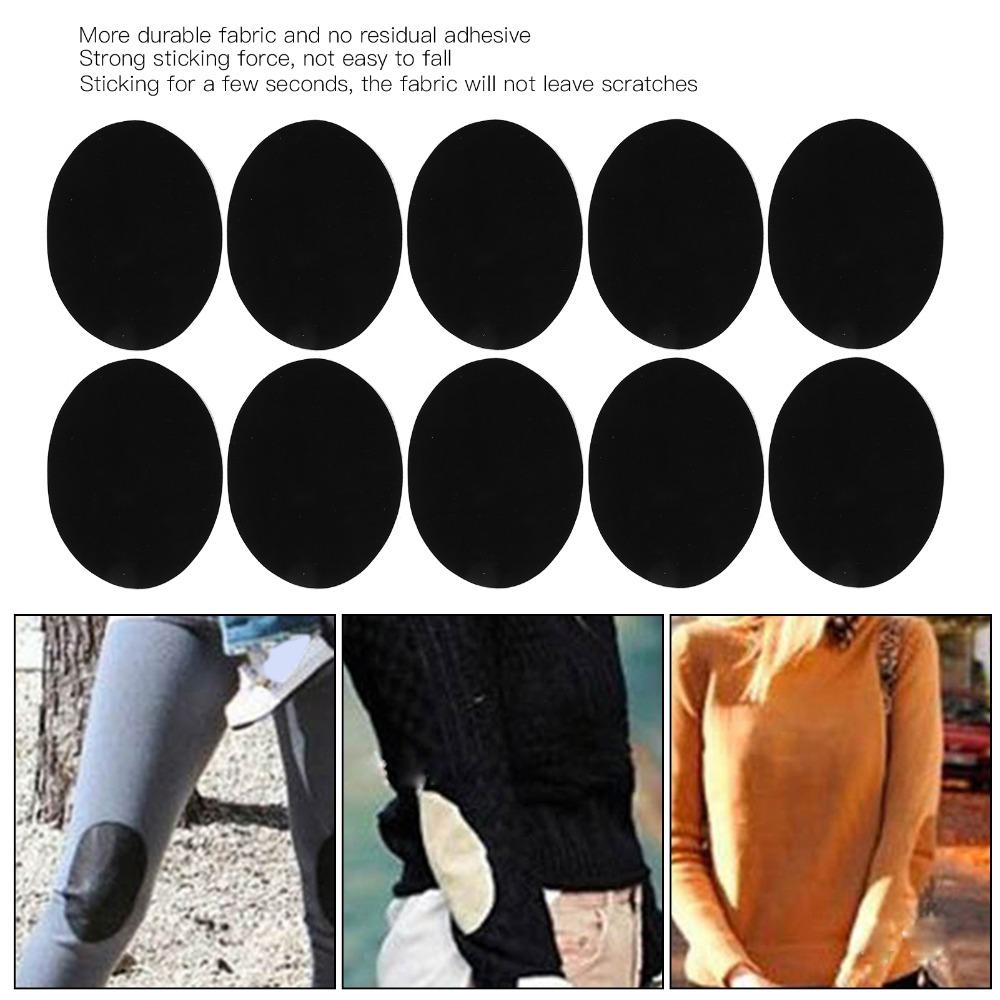 10pcs Oval Shape Elbow Repair Patches Iron-On Fabric Repair Patches DIY Crafts