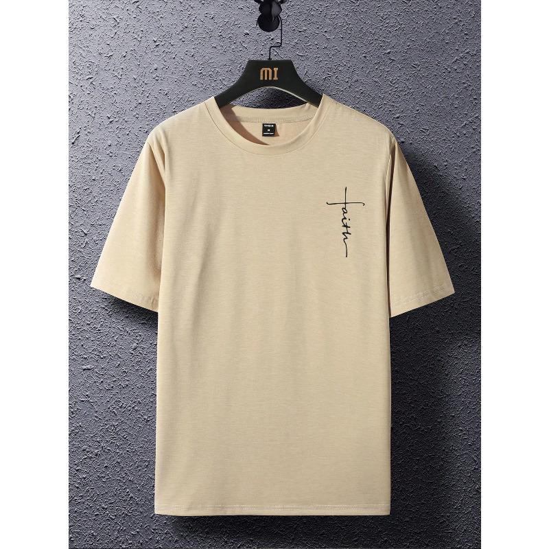 

Men s Youth Sports Digital Alphabet Print T-Shirt Short Sleeve 5XL абрикосовый