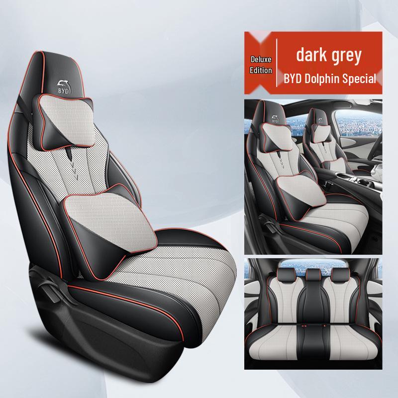 BYD Dolphin Perforated Leather Car Seat Cushion - All-Season Full Surround for Electric Cars