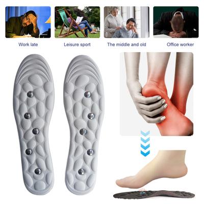 1 Paar magnetische Akupressur-Massage-Einlegesohlen, Fußmassage-Design, stoßdämpfende Anti-Müdigkeits-Gel-Massagepunkte-Einlegesohlen