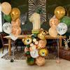 Cartoon-Tierballon-Set 0-9 Mini-Tiger-Löwe-Giraffe-Ballon-Tierthema-Dschungelparty-Geburtstagsdekoration-Ballon