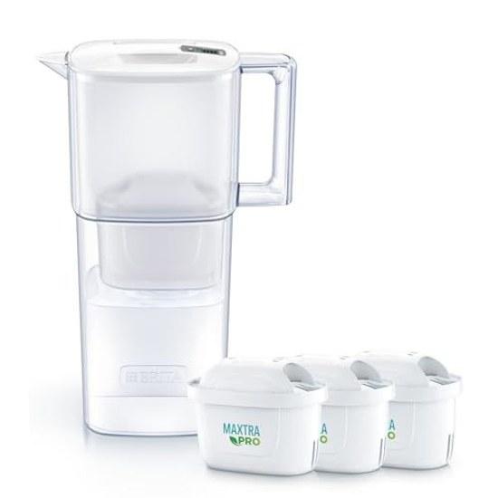 Brita Water Purifier Pot Type Filtration Capacity 1.15L (total 2.2L) 3 Requeli Maxtra Pro Cartridges Included Fits Refrigerator Compact Single Living