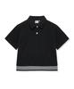 Yale Women'S Crop Banded Polo Shirt_Black