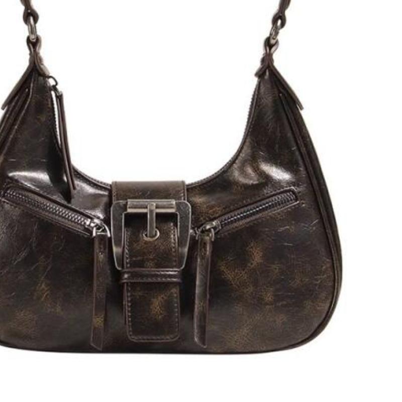 New Maillard Square Bag Women's Advanced Coffee New Moon Package Axillary Bag Retro Fashion Trend Leisure Versatile Shoulder Bag