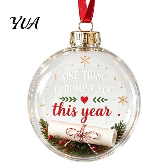 DIY Craft Ornaments for Holidays 3D Clear Ball Christmas Ornament, Holiday Message Keepsake, Acrylic Decorative Hanging Festivals Tree Decoration