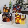 Weihnachtsdorfhäuser Weihnachts-Sammlerstücke mit LED-Licht Weihnachtsdekorationen Lebkuchenhaus Figur